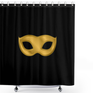 Personality  Black Carnival Mask Shape Gold Plated Metalic Icon Or Logo Vector Shower Curtains