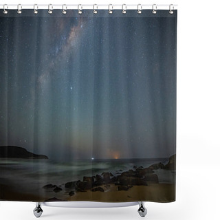 Personality  The Milky Way Taken From Killcare Beach On The Central Coast Of NSW, Australia. Shower Curtains