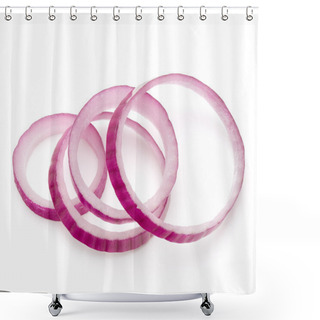 Personality  Sliced Red Onion Rings Shower Curtains