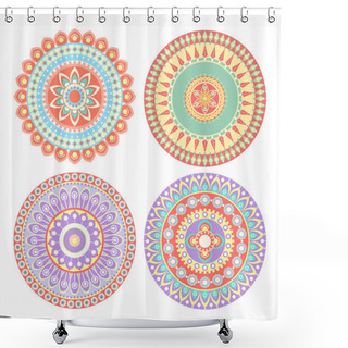 Personality  Colorful Circle Indian Pattern Vector Shower Curtains