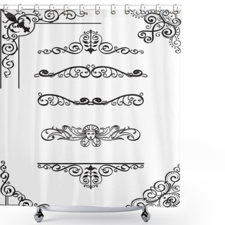 Personality  Swirl Corner And Divide Set Shower Curtains