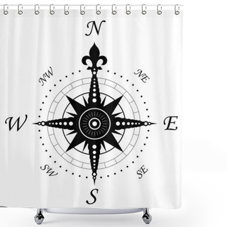 Personality  Vintage Compass Symbol Shower Curtains