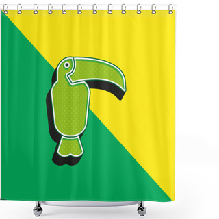Personality  Animal Green And Yellow Modern 3d Vector Icon Logo Shower Curtains