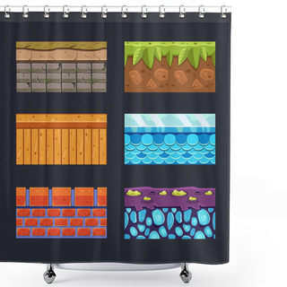 Personality  Different Materials And Textures For The Game Shower Curtains