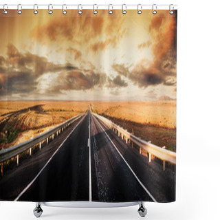 Personality  Road Panorama Shower Curtains