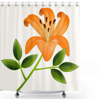 Personality  Vector Lily Flower. Vector Illustration. Shower Curtains