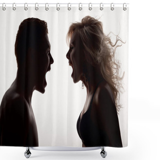Personality  Silhouette Of A Girl And A Boy Shower Curtains