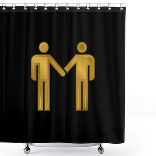Personality  Agreement Gold Plated Metalic Icon Or Logo Vector Shower Curtains