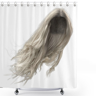 Personality  3d Render, 3d Illustration, Fantasy Long Wavy Hair On Isolated White Background Shower Curtains