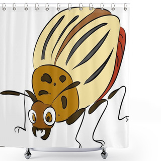Personality  Colorado Potato Beetle - Pest Of Potato Crops Shower Curtains