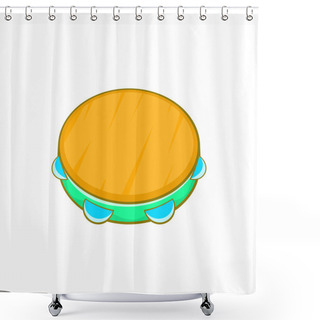 Personality  Tambourine Icon, Cartoon Style Shower Curtains