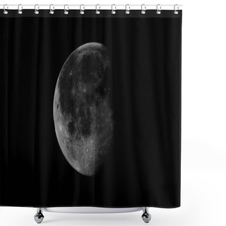 Personality  High Contrast Waning Gibbous Moon Shower Curtains