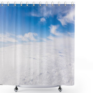 Personality  Panoramic Shot Of Blue Sky With Clouds In Rome, Italy Shower Curtains