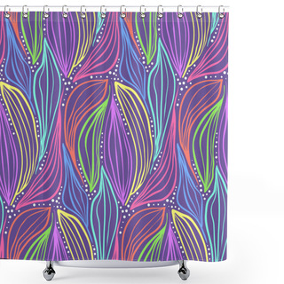 Personality  Abstract Magic Color Pattern Leaves And Drops Shower Curtains