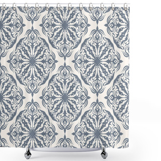 Personality   Floral And Geometrical Seamless Pattern Shower Curtains