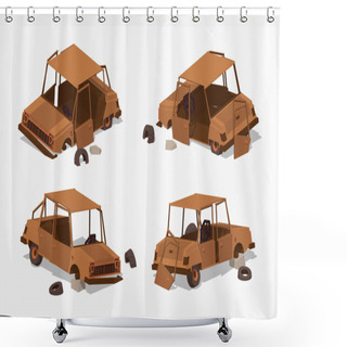 Personality  Old Rusty Car Shower Curtains