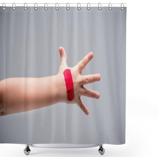 Personality  Red Patch On Hand  Shower Curtains