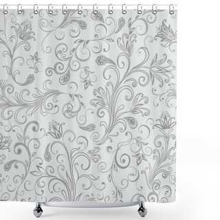 Personality  Abstract Vintage Pattern With Decorative Flowers, Leaves And Paisley Pattern In Oriental Style. Shower Curtains