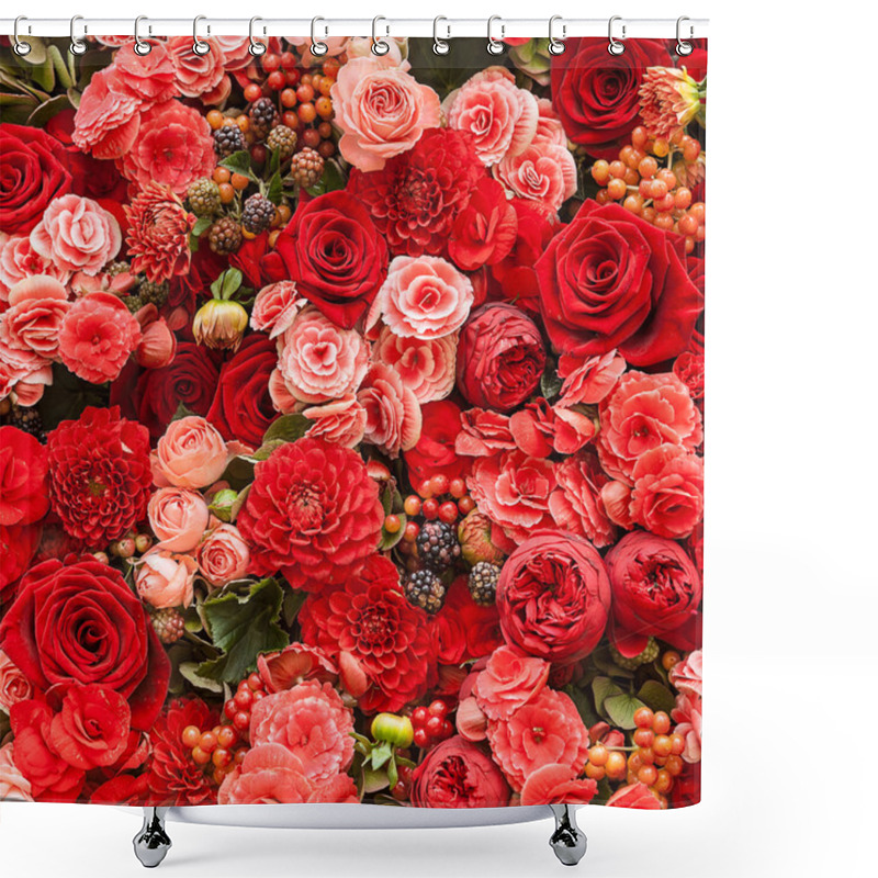Personality  Abstract Background Of Flowers Shower Curtains
