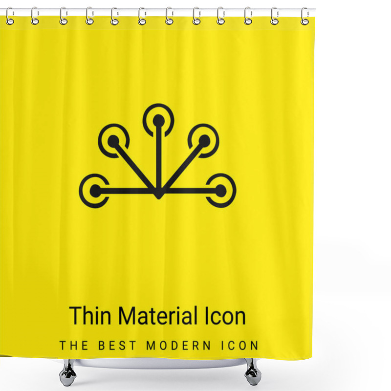 Personality  Antenna Minimal Bright Yellow Material Icon Shower Curtains