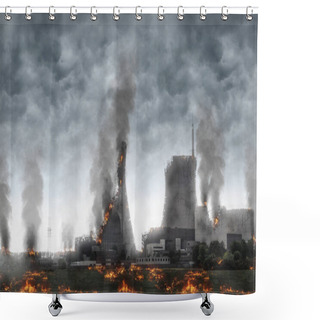 Personality  Large Radioactive Plant On Fire Shower Curtains