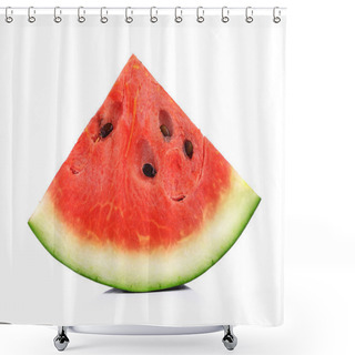 Personality  Slice Of Water Melon On A White Background Shower Curtains