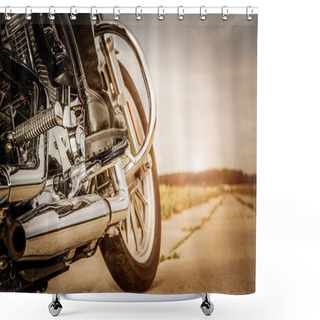 Personality  Biker Girl Riding On A Motorcycle Shower Curtains