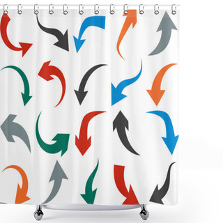 Personality  Set Of Arrow Icons. Shower Curtains