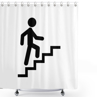Personality  Stairs Icon Vector Illustration Eps10 Shower Curtains