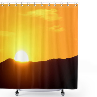 Personality  Sun Setting Over Hills Shower Curtains