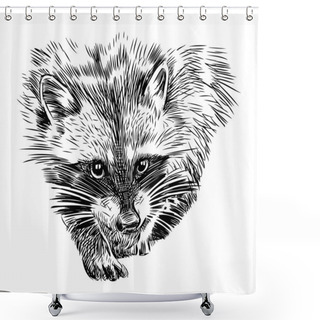 Personality  Raccoon Shower Curtains