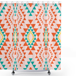 Personality  Geometric Oriental Tribal Ethnic Pattern Traditional Background Design For Carpet,wallpaper,clothing,wrapping,batik,fabric,Vector Illustration Embroidery Style. Shower Curtains