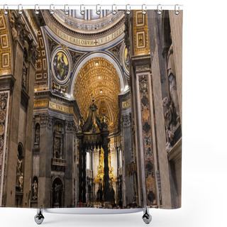 Personality  ROME, ITALY - JUNE 28, 2019: Cropped View Of Crowd Of Tourists In Vatican Museum Shower Curtains