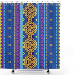 Personality  Ethnic Textile Striped Pattern Shower Curtains