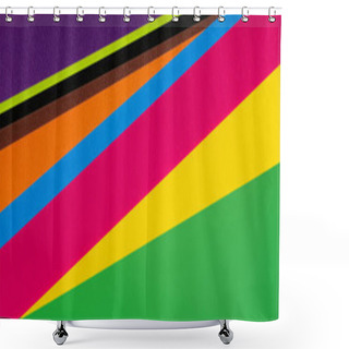 Personality  Abstract Geometric Background With Bright Multicolored Stripes, Banner Shower Curtains