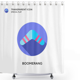 Personality  Boomerang Vector Icon. Flat Style Illustration. EPS 10 Vector. Shower Curtains