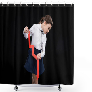 Personality  Girl With Red Arrow Shower Curtains