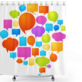 Personality  Colorful Speech Bubbles Shower Curtains