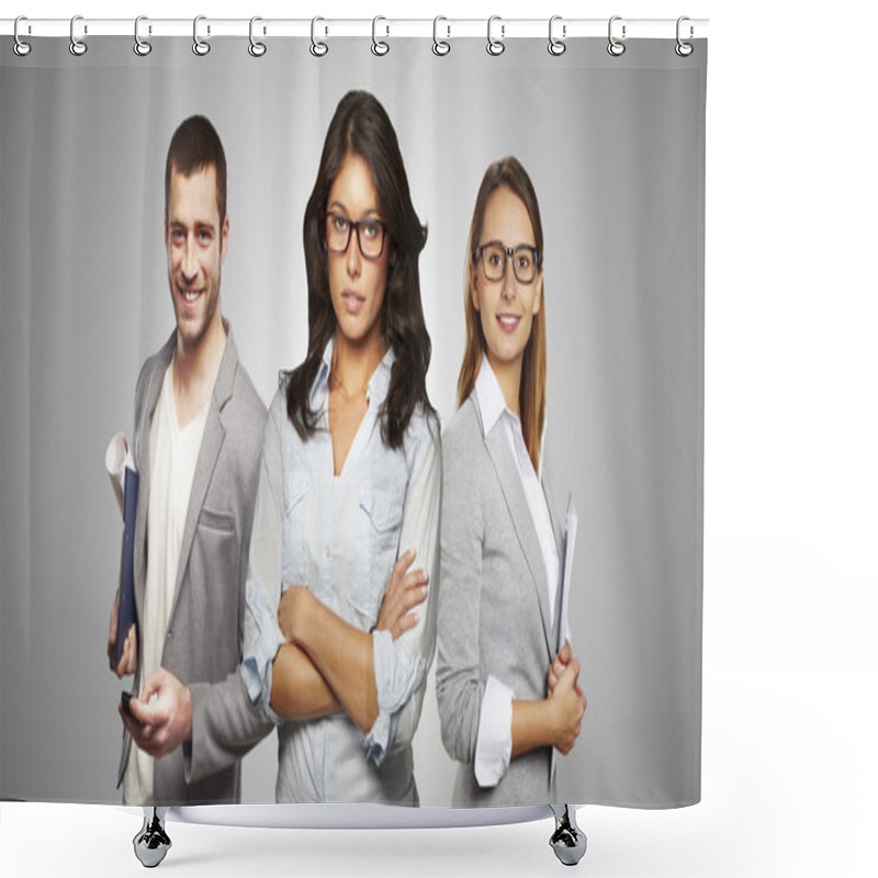 Personality  Young And Successful Business Team In An Office Shower Curtains