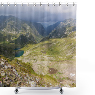 Personality  Landscape Of Rila Mountains With Urdini Lakes, Bulgaria Shower Curtains