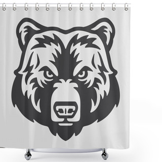 Personality  Bear Head Logo Mascot Emblem Shower Curtains