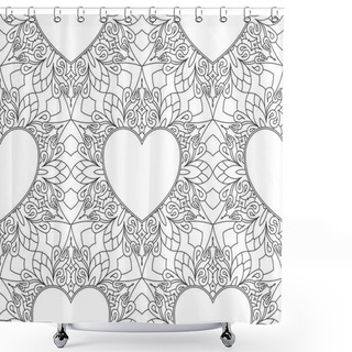 Personality  Rich Decorated Calligraphic Seamless Pattern Shower Curtains