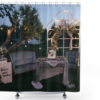 Personality  Wedding Arch Shower Curtains