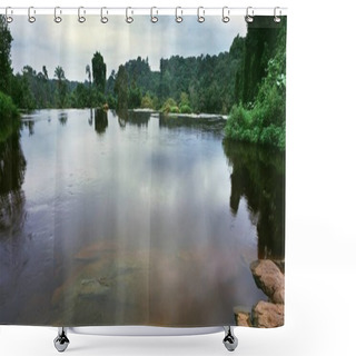 Personality  Big Lake In Jungle Shower Curtains
