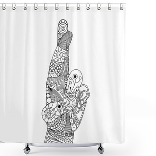Personality  Vector Zen Tangle Of A Gesture Luck Or Lie Shower Curtains