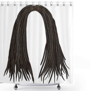 Personality  Trendy African Long  Hair Dreadlocks . Realistic  3d . Fashion Beauty Style . Shower Curtains