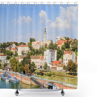 Personality  Panoramic View Of Belgrade, Cityscape Old Part Of The City And River Sava, Capital City Of Serbia, Blue Sky And Clouds In Backgrounds, Day Light. Shower Curtains