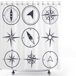 Personality  Wind Rose Compass Shower Curtains