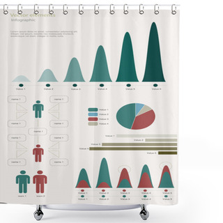 Personality  Infographic Elements. Vector Illustration. Shower Curtains