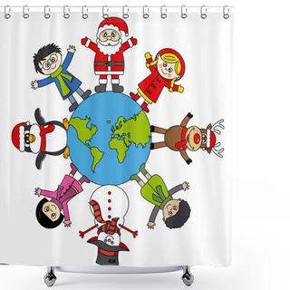 Personality  Christmas Card Shower Curtains